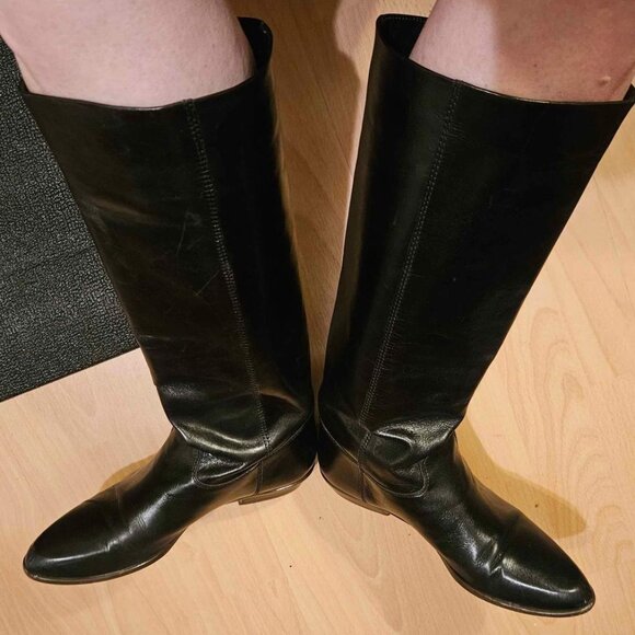 Nine West Black Leather Boots 7M - Picture 2 of 6